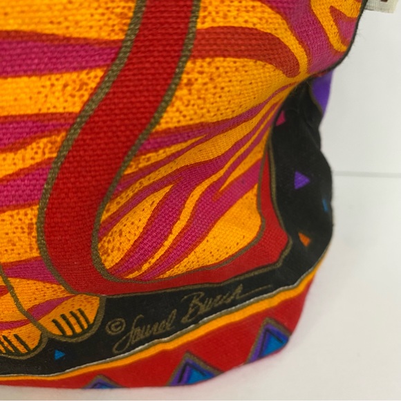 Laurel Burch Sand N Sun Canvas Cat Cutout Tres Gratos Zip Top Handbag Purse Tote - Picture 9 of 16
